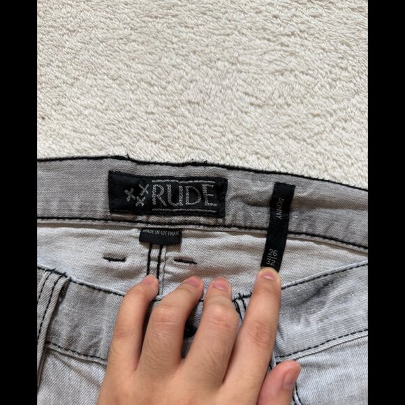 RUDE Gray Low-Rise Slim Jeans - Picture 2 of 3